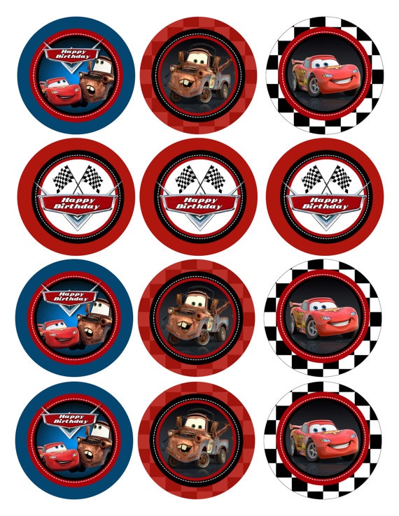 Mini cialde in ostia per cupcakes CARS, dischetti, sagome per dolci, cup cake, biscotti