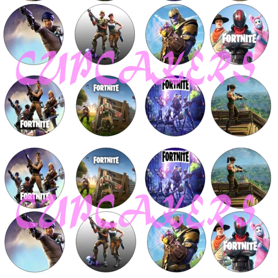 Mini cialde in ostia per cupcakes FORTNITE, dischetti, sagome per dolci, cup cake, biscotti