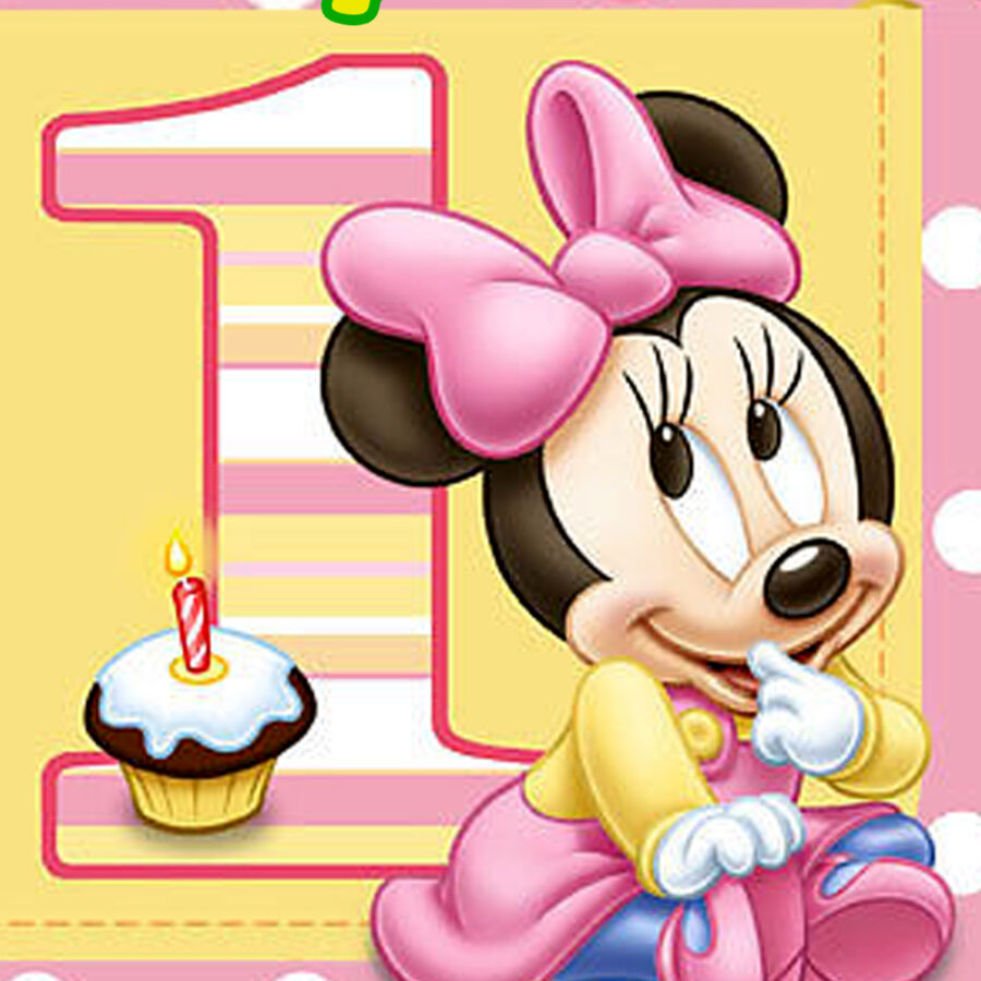 Cialda in ostia per torta primo compleanno Minnie baby personalizzabile, cialde, ostie