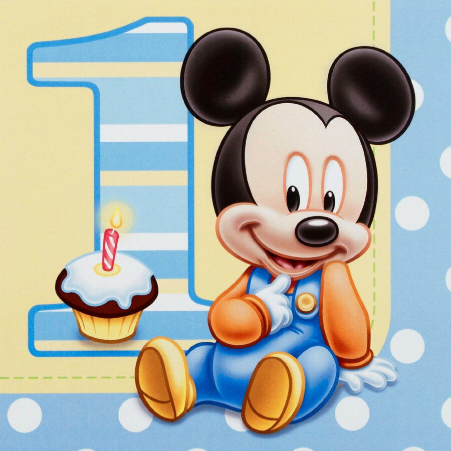 Cialda in ostia per torta primo compleanno Topolino baby personalizzabile, cialde, ostie
