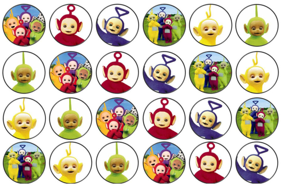 Mini cialde in ostia per cupcakes TELETUBBIES, dischetti, sagome per dolci, cup cake, biscotti