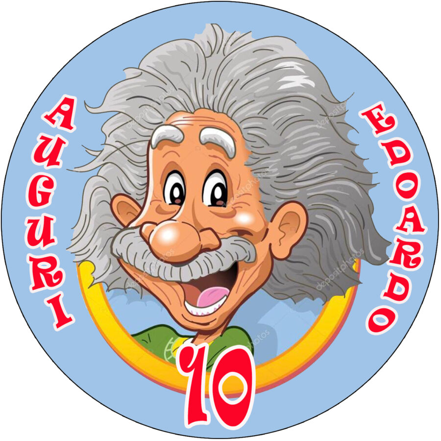 Cialda in ostia per torta con Albert Einstein scienziato personalizzata