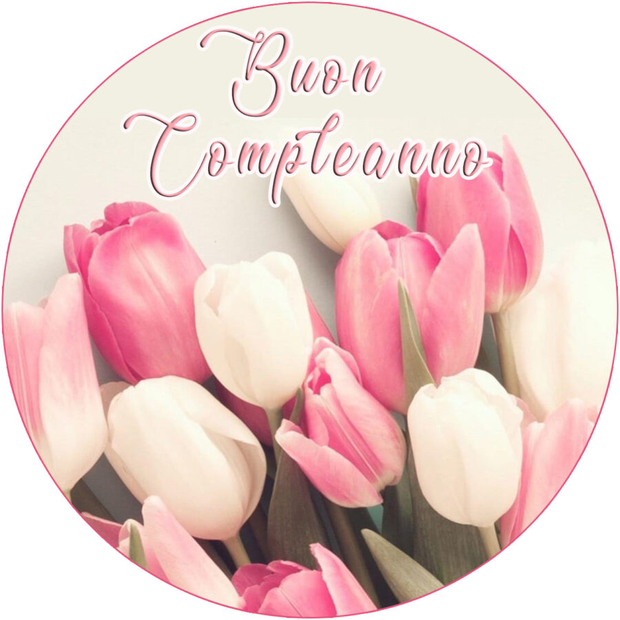 Cialda in ostia per torta FIORI TULIPANI personalizzabile, cialde, ostie