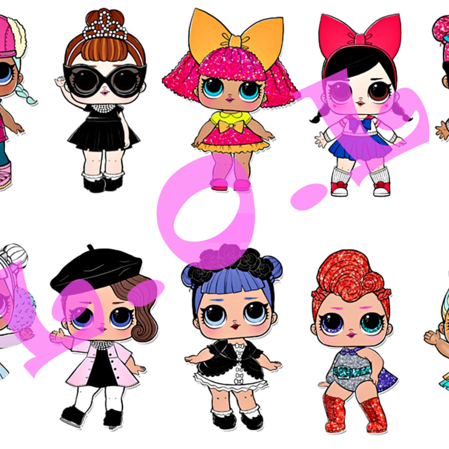 Mini cialde in ostia per cupcakes BAMBOLE LOL, dischetti, sagome per dolci, cup cake, biscotti