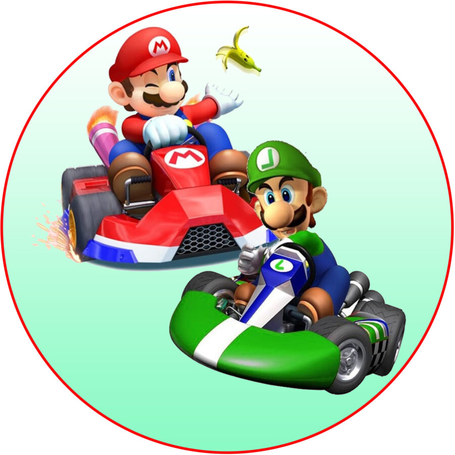 Cialda in ostia per torta tonda SUPER MARIO BROS, personalizzata con nome, disco, dolce, torte, cialde, ostie, cake topper, decorazioni, 28