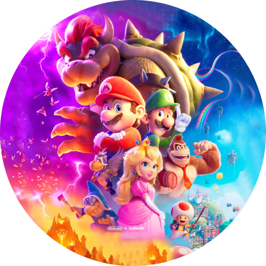 Cialda in ostia per torta con SUPER MARIO BROS, personalizzata nome, disco, dolce, torte