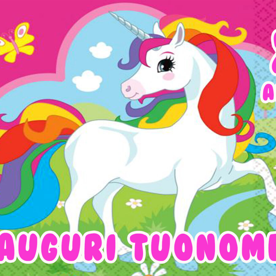Cialda in ostia per torta UNICORNO ARCOBALENO personalizzabile, cialde, ostie