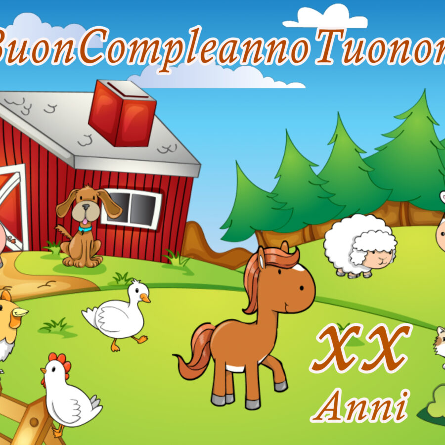Cialda in ostia per torta FATTORIA ANIMALI personalizzabile, cialde, ostie