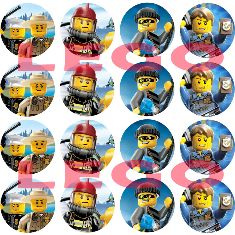 Mini cialde in ostia per cupcakes LEGO CITY, dischetti, sagome per dolci, cup cake, biscotti