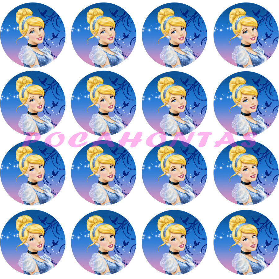Mini cialde in ostia per cupcakes PRINCIPESSA DISNEY CENERENTOLA, dischetti, sagome per dolci, cup cake, biscotti