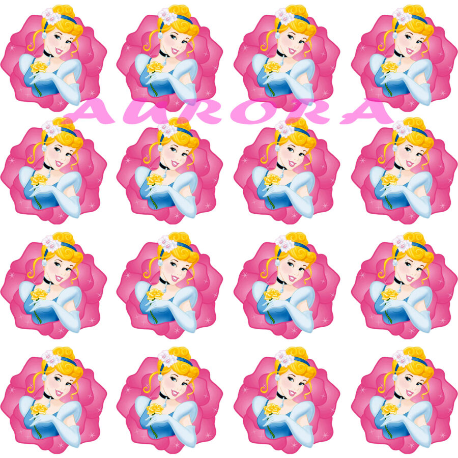 Mini cialde in ostia per cupcakes PRINCIPESSA DISNEY AURORA, dischetti, sagome per dolci, cup cake, biscotti