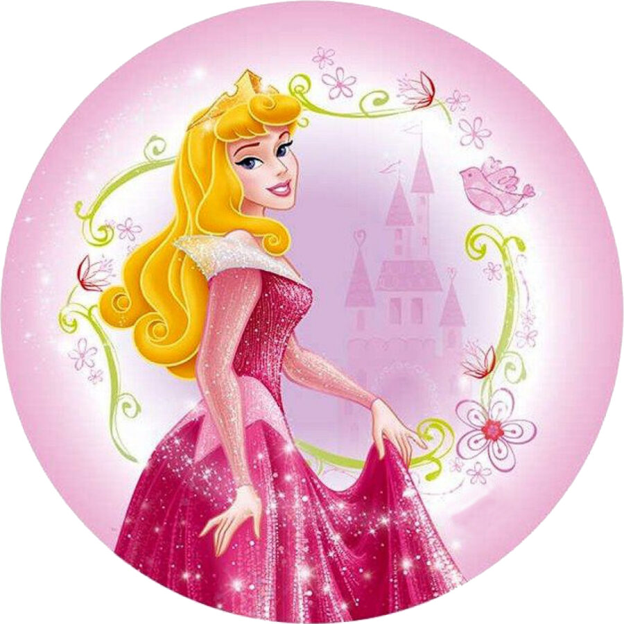 Cialda in ostia per torta PRINCIPESSE DISNEY PRINCESS AURORA, personalizzata nome, disco, dolce, torte, cialde, ostie