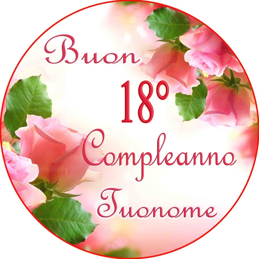 Cialda in ostia per torta tonda commestibile senza glutine, 18 ANNI, COMPLEANNO, personalizzata con nome, disco, dolce, torte, cialde, fogli, ostie, cake topper, decorazioni, IU