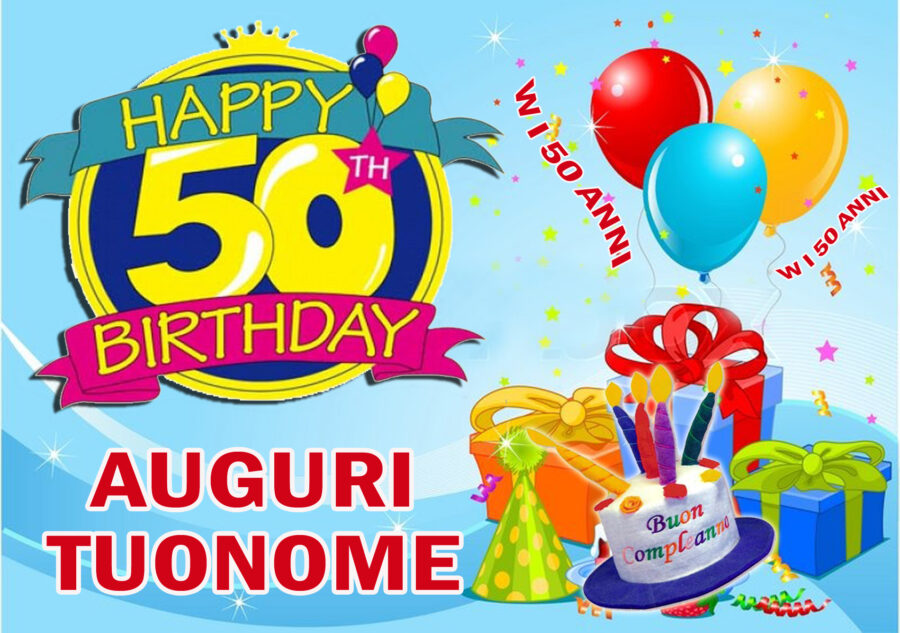 Cialda in ostia per torta rettangolare commestibile senza glutine, BUON COMPLEANNO 50 ANNI, personalizzata con nome, disco, dolce, torte, cialde, fogli, ostie, cake topper, decorazioni, CN