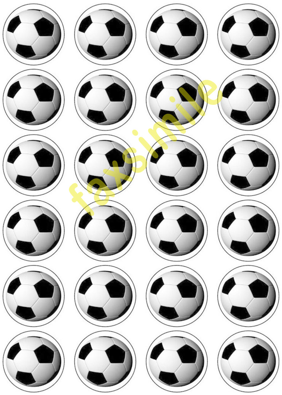 Mini cialde in ostia per cupcakes PALLONE CALCIO, dischetti, sagome per dolci, cup cake, biscotti