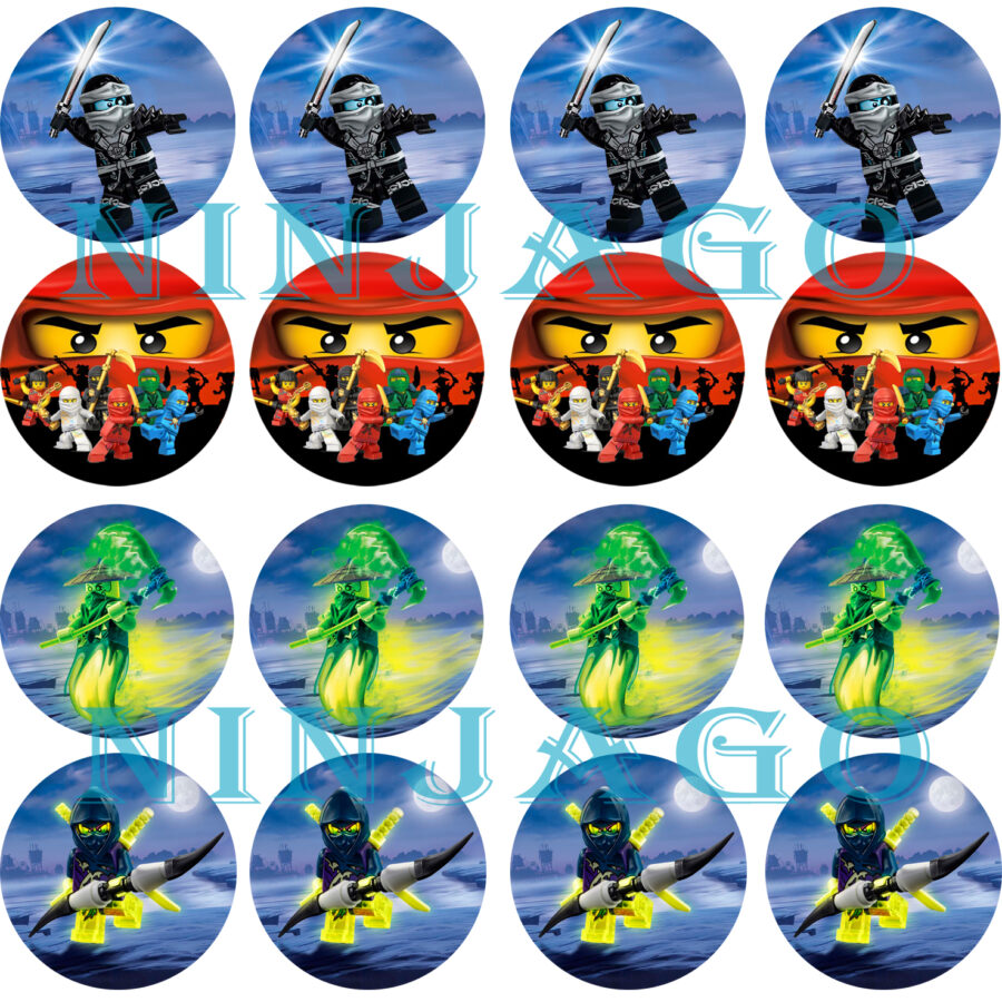Mini cialde in ostia per cupcakes NINJAGO, dischetti, sagome per dolci, cup cake, biscotti