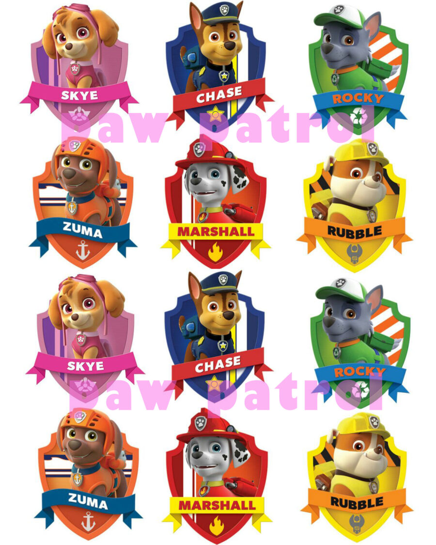 Mini cialde in ostia per cupcakes PAW PATROL, dischetti, sagome per dolci, cup cake, biscotti