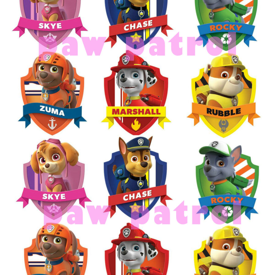 Mini cialde in ostia per cupcakes PAW PATROL, dischetti, sagome per dolci, cup cake, biscotti