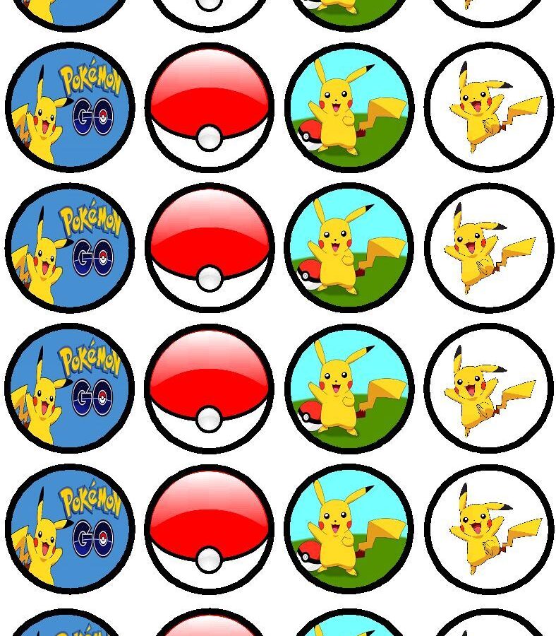 Mini cialde in ostia per cupcakes POKEMON, dischetti, sagome per dolci, cup cake, biscotti