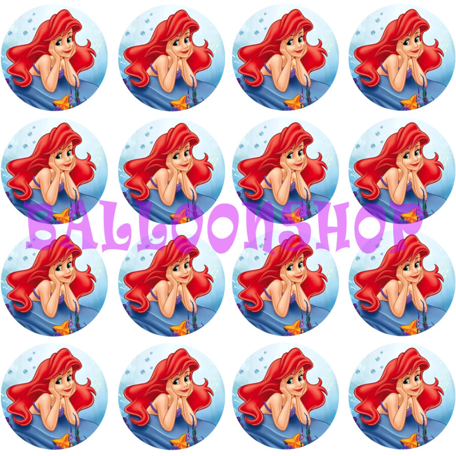 Mini cialde in ostia per cupcakes PRINCIPESSA DISNEY SIRENETTA, dischetti, sagome per dolci, cup cake, biscotti