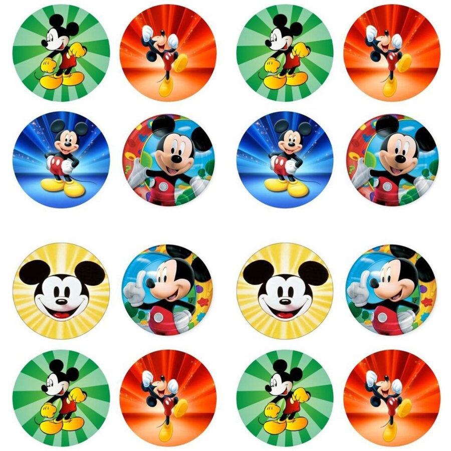 Mini cialde in ostia per cupcakes TOPOLINO MICKEY MOUSE, dischetti, sagome per dolci, cup cake, biscotti