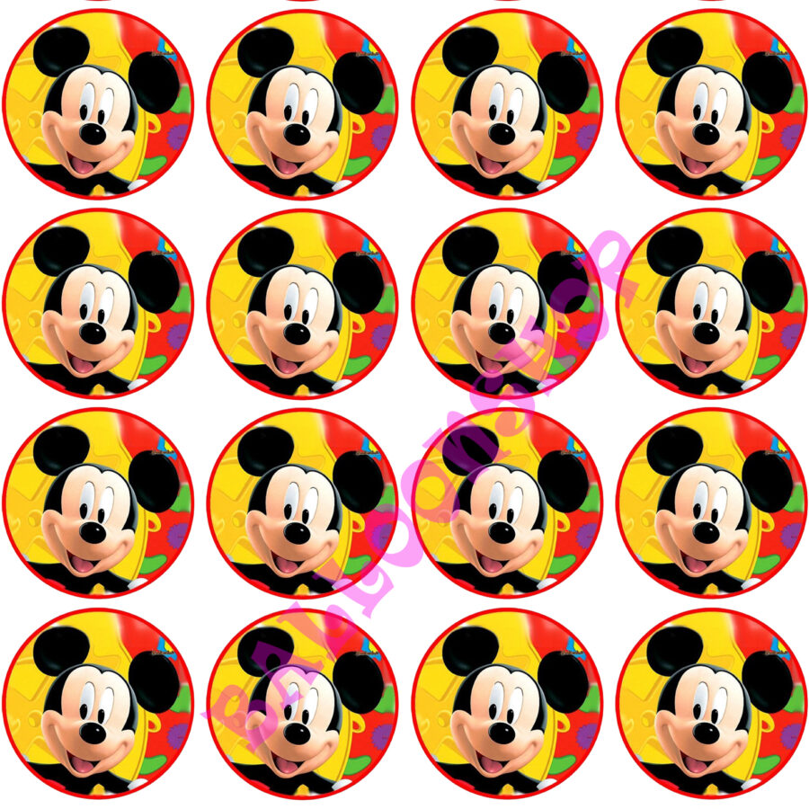 Mini cialde in ostia per cupcakes TOPOLINO MICKEY MOUSE, dischetti, sagome per dolci, cup cake, biscotti