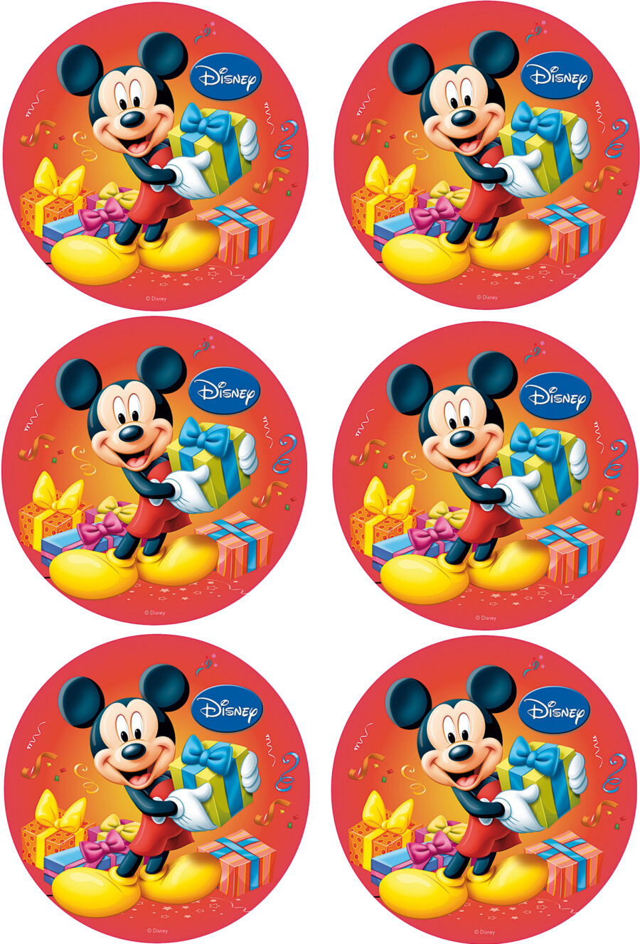 Mini cialde in ostia per cupcakes TOPOLINO MICKEY MOUSE, dischetti, sagome per dolci, cup cake, biscotti