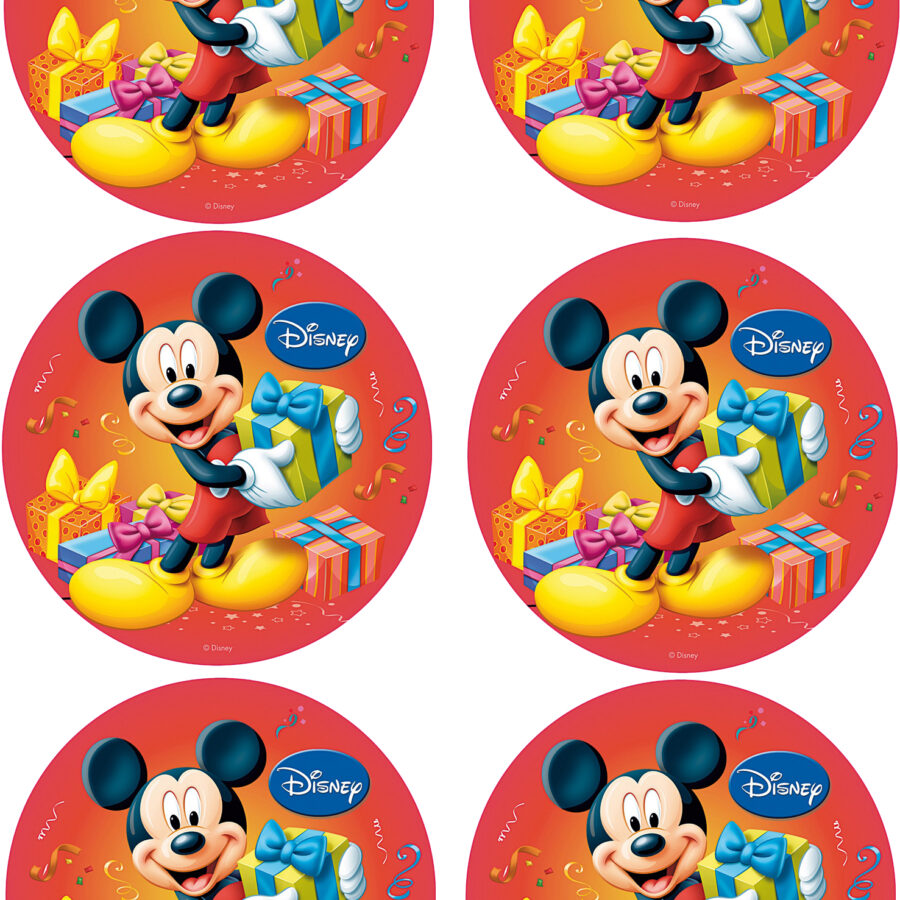 Mini cialde in ostia per cupcakes TOPOLINO MICKEY MOUSE, dischetti, sagome per dolci, cup cake, biscotti