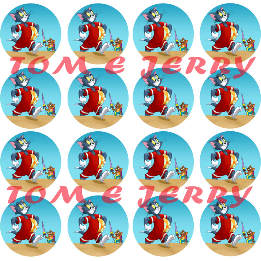 Mini cialde in ostia per cupcakes TOM AND JERRY, dischetti, sagome per dolci, cup cake, biscotti