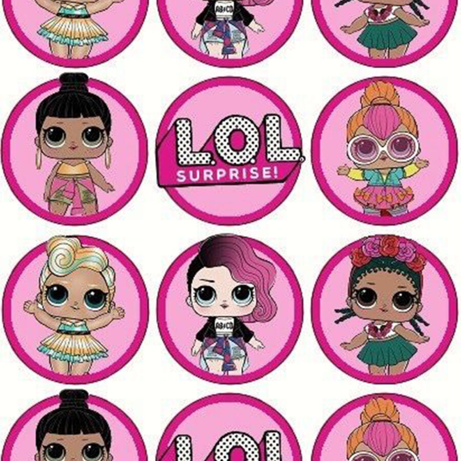 Mini cialde in ostia per cupcakes BAMBOLE LOL, dischetti, sagome per dolci, cup cake, biscotti
