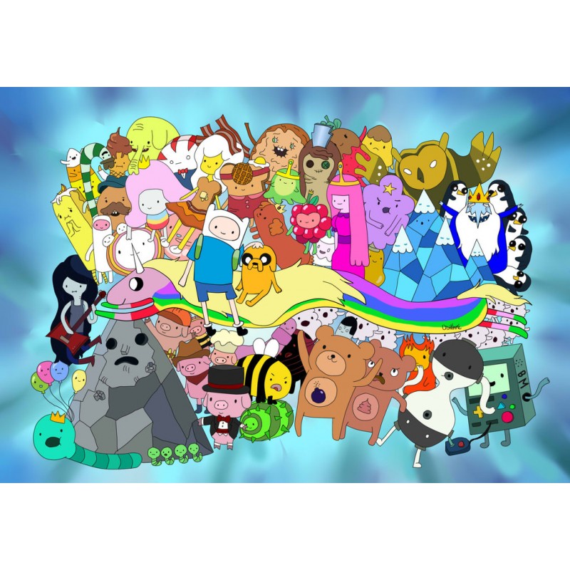 Cialda in ostia per torta con ADVENTURE TIME PERSONAGGI personalizzata