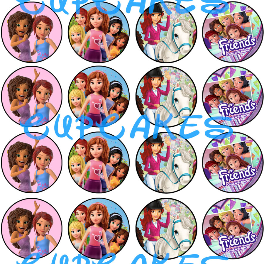 Mini cialde in ostia per cupcakes LEGO FRIENDS, dischetti, sagome per dolci, cup cake, biscotti