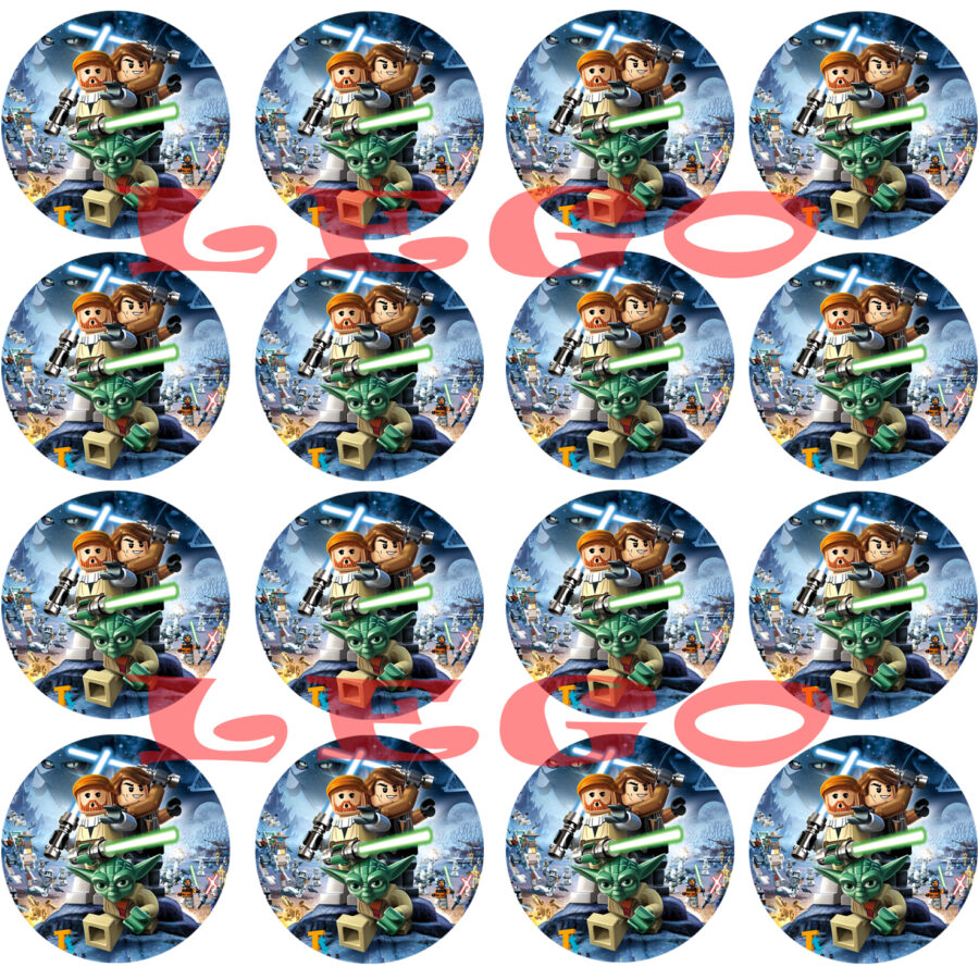 Mini cialde in ostia per cupcakes LEGO STAR WARS, dischetti, sagome per dolci, cup cake, biscotti
