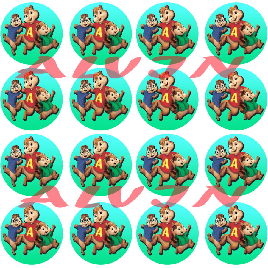 Mini cialde in ostia per cupcakes ALVIN SUPERSTARS, dischetti, sagome per dolci, cup cake, biscotti