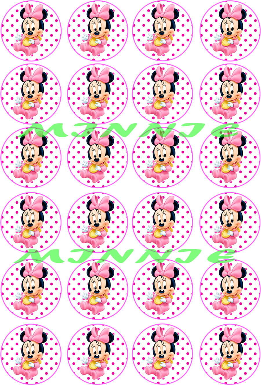 Mini cialde in ostia per cupcakes TOPOLINA MINNIE BABY, dischetti, sagome per dolci, cup cake, biscotti