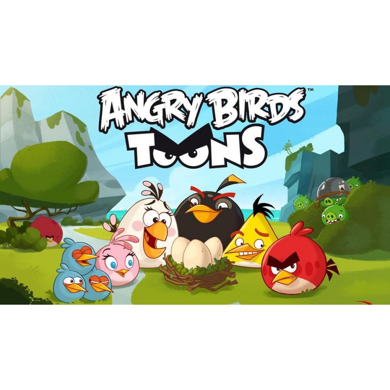 Cialda in ostia per torta con ANGRY BIRDS NEL VERDE personalizzata
