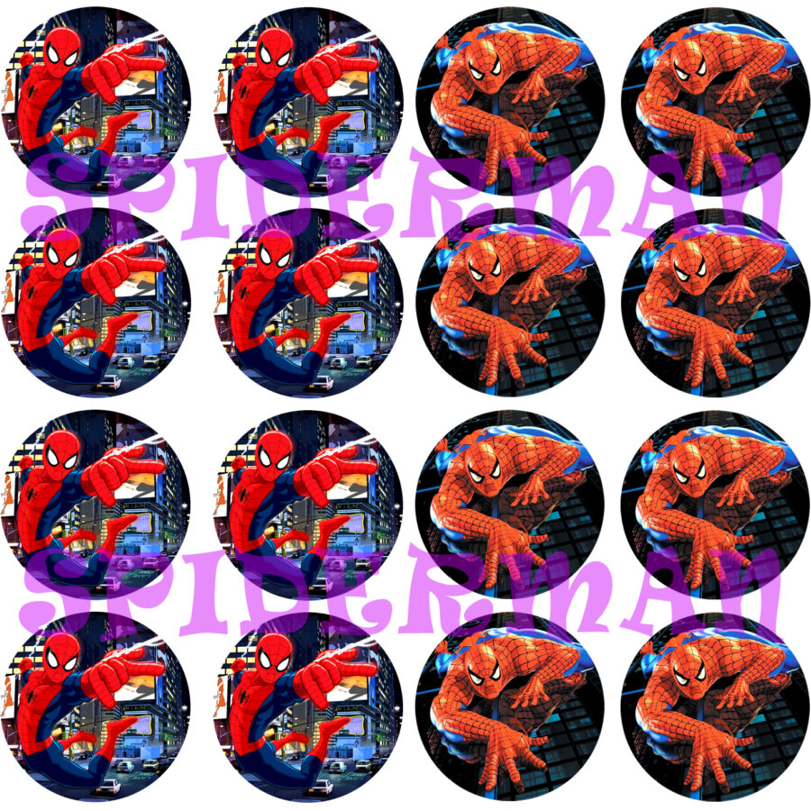 Mini cialde in ostia per cupcakes SPIDER MAN, dischetti, sagome per dolci, cup cake, biscotti