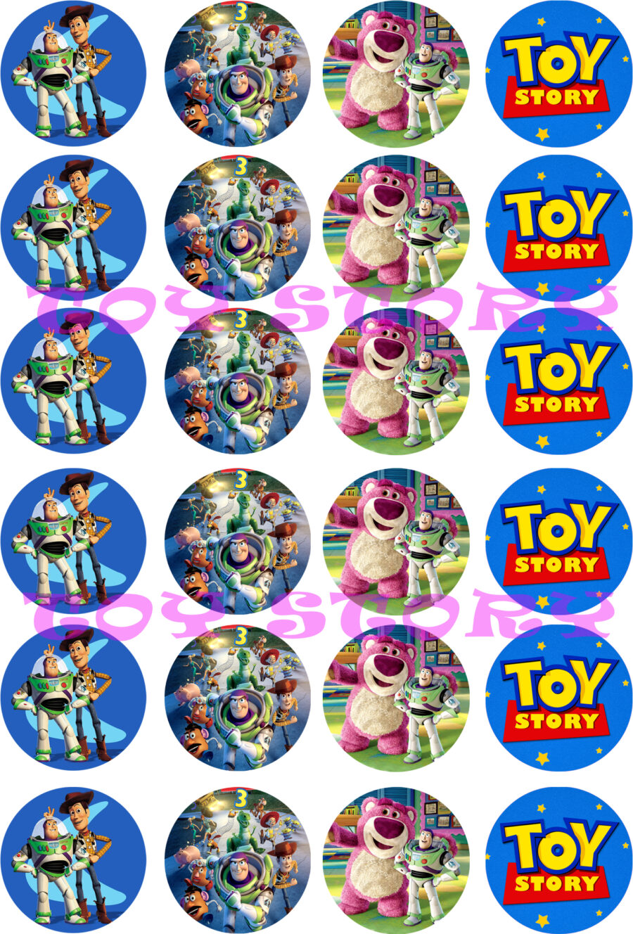 Mini cialde in ostia per cupcakes TOY STORY, dischetti, sagome per dolci, cup cake, biscotti