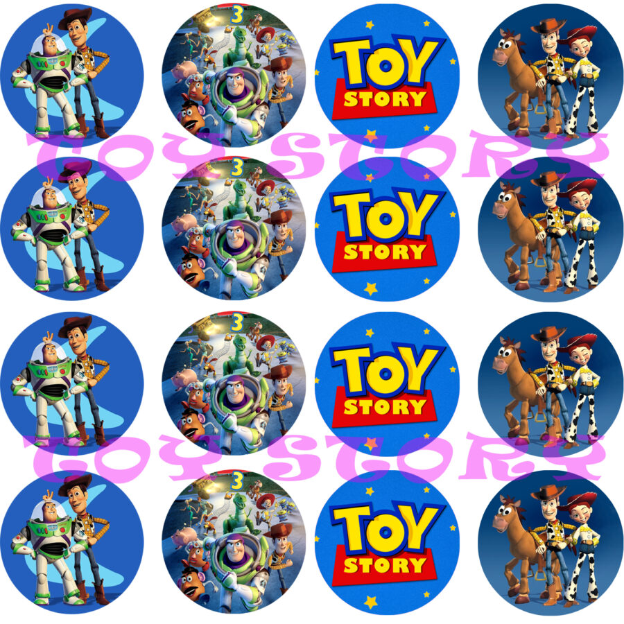 Mini cialde in ostia per cupcakes TOY STORY, dischetti, sagome per dolci, cup cake, biscotti