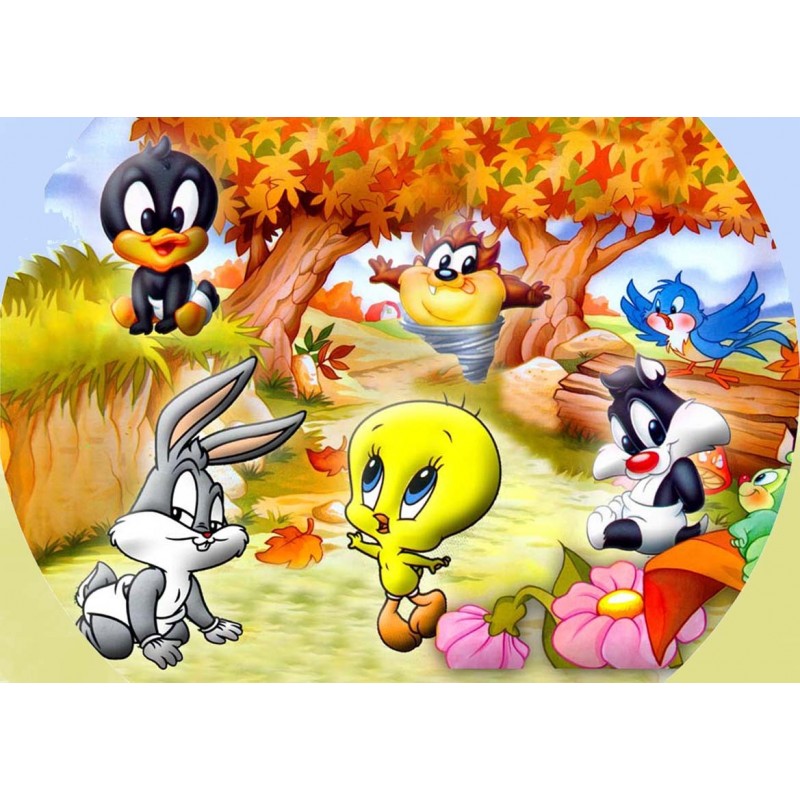 Cialda in ostia per torta con BABY LOONEY TOONS personalizzata