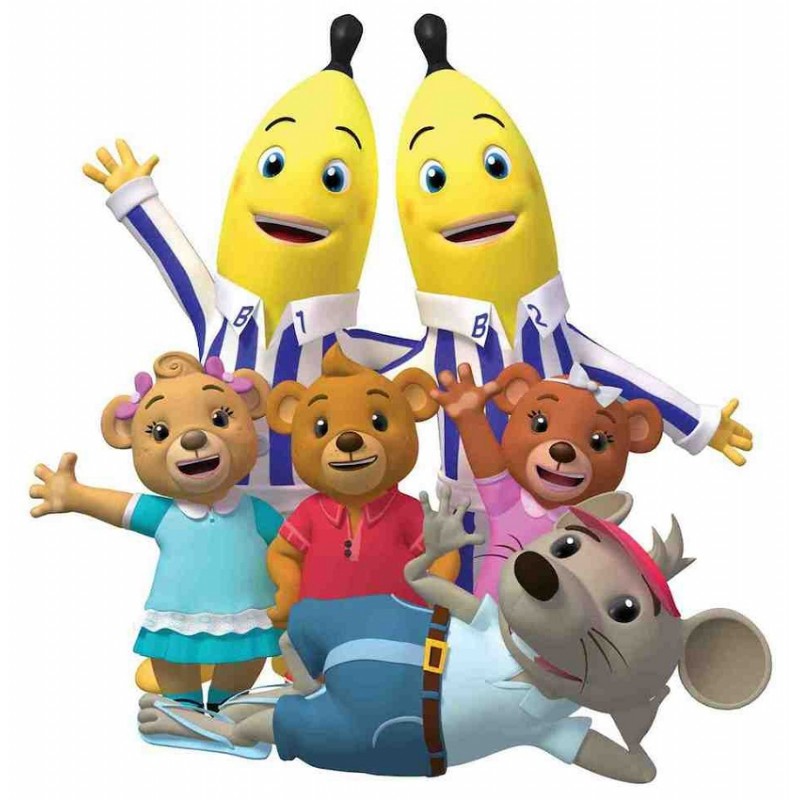 Cialda in ostia per torta con BANANAS IN PYJAMAS personalizzata