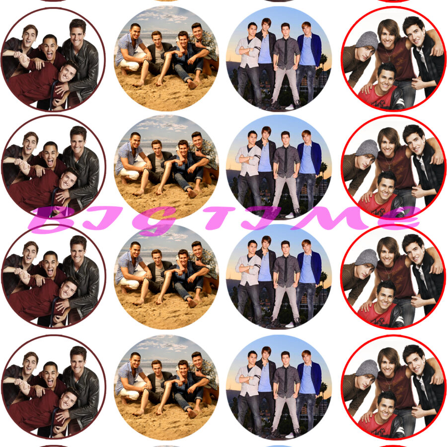 Mini cialde in ostia per cupcakes BIG TIME RUSH, dischetti, sagome per dolci, cup cake, biscotti
