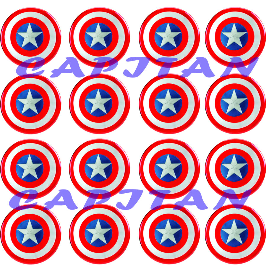 Mini cialde in ostia per cupcakes CAPITAN AMERICA, dischetti, sagome per dolci, cup cake, biscotti