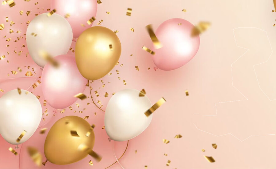 Cialda ostia per torta rettangolare commestibile senza glutine COMPLEANNO DONNA ADULTI PALLONCINI, personalizzata con nome, disco, dolce, torte, cialde, ostie, cake topper, AI