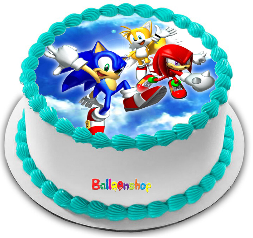 Cialda in ostia commestibile per torta tonda SONIC, personalizzata con nome, disco, dolce, torte, cialde, foglio, ostie, cake topper, decorazioni, AE