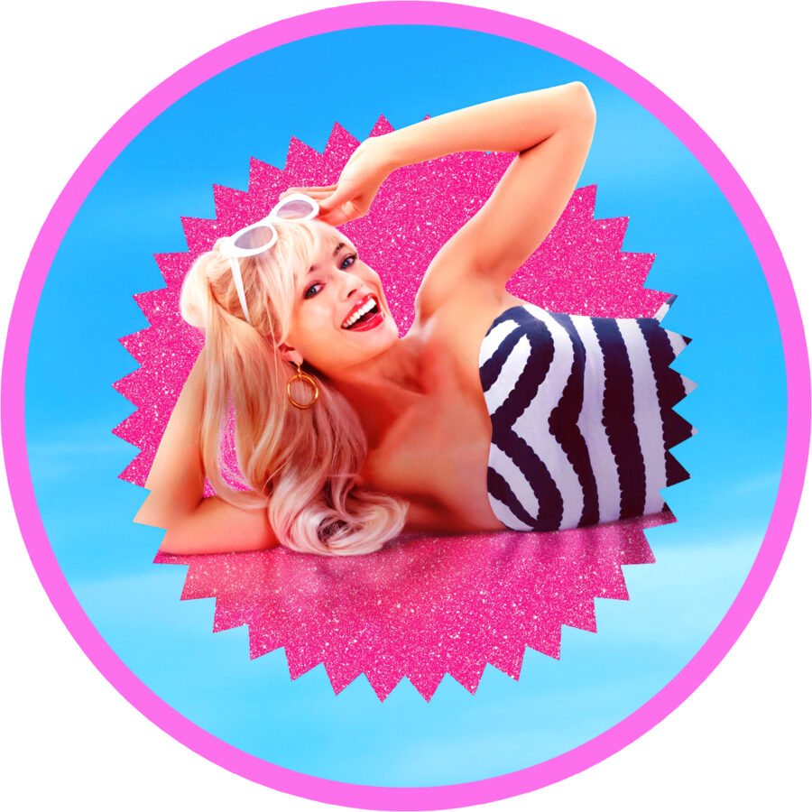 Cialda in ostia per torta tonda BARBIE MARGOT ROBBIE FILM, personalizzata con nome, disco, dolce, torte, cialde, ostie, cake topper, decorazioni, 002