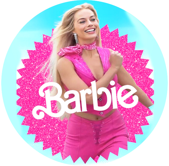Cialda in ostia per torta tonda BARBIE MARGOT ROBBIE FILM, personalizzata con nome, disco, dolce, torte, cialde, ostie, cake topper, decorazioni, 004