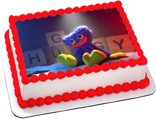 Cialda ostia per torta senza glutine rettangolare, HUGGY WUGGY, POPPY PLAYTIME, personalizzata con nome, disco, dolce, torte, cialde, foglio, ostie, cake topper, decorazioni, AZ