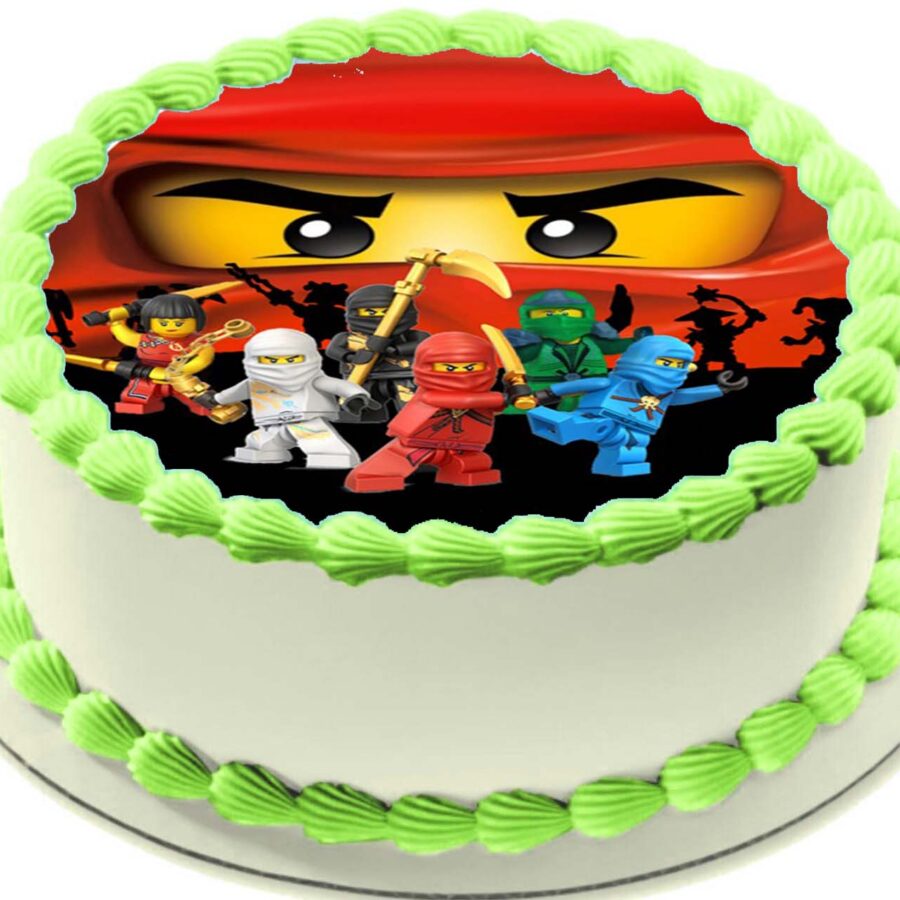 Cialda in ostia per torta tonda commestibile senza glutine, NINJAGO LEGO, personalizzata con nome, disco, dolce, torte, cialde, fogli, ostie, cake topper, decorazioni, AA
