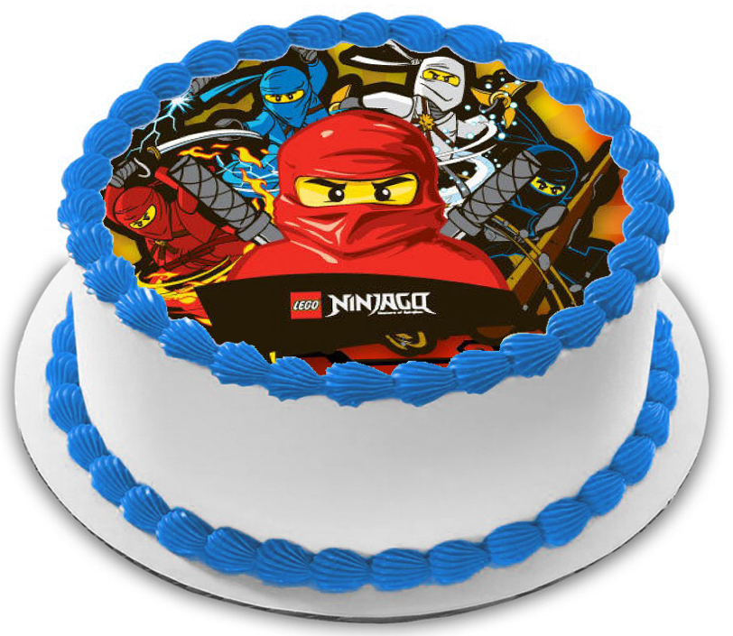 Cialda in ostia per torta tonda commestibile senza glutine, NINJAGO LEGO, personalizzata con nome, disco, dolce, torte, cialde, fogli, ostie, cake topper, decorazioni, AF